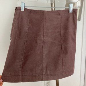 Free People mauve vegan suede mini skirt